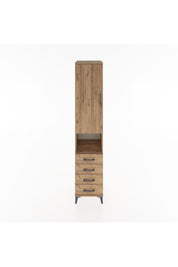 Hyperion Dolap 4 Raflı 4 Çekmeceli Tek Kapaklı 44x44x221 Çam-Çam