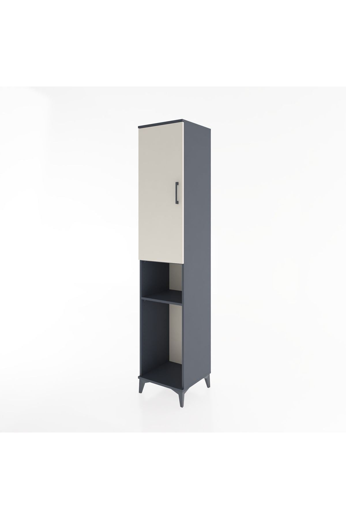 Hyperion Dolap 3 Raflı Tek Kapaklı Tek Askılı 44x44x221 Antrasit-Aytaşı
