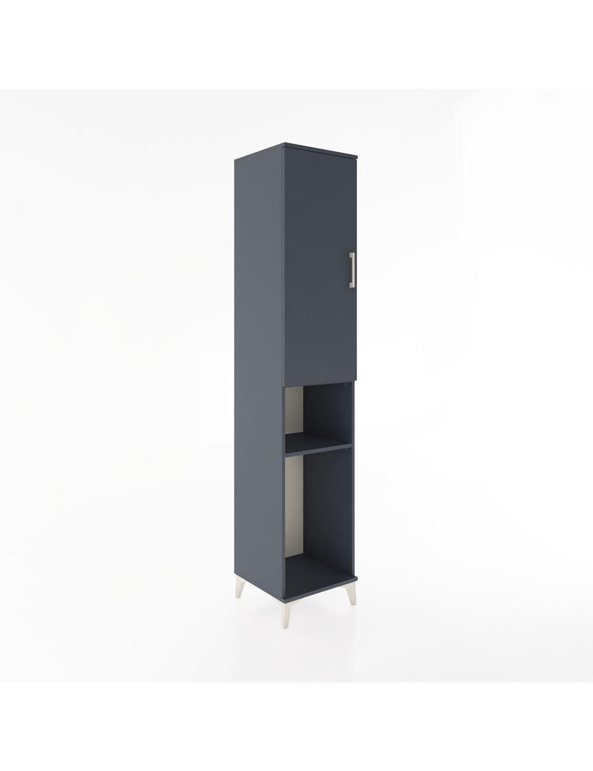 Hyperion Dolap 3 Raflı Tek Kapaklı Tek Askılı 44x44x221 Antrasit-Antrasit