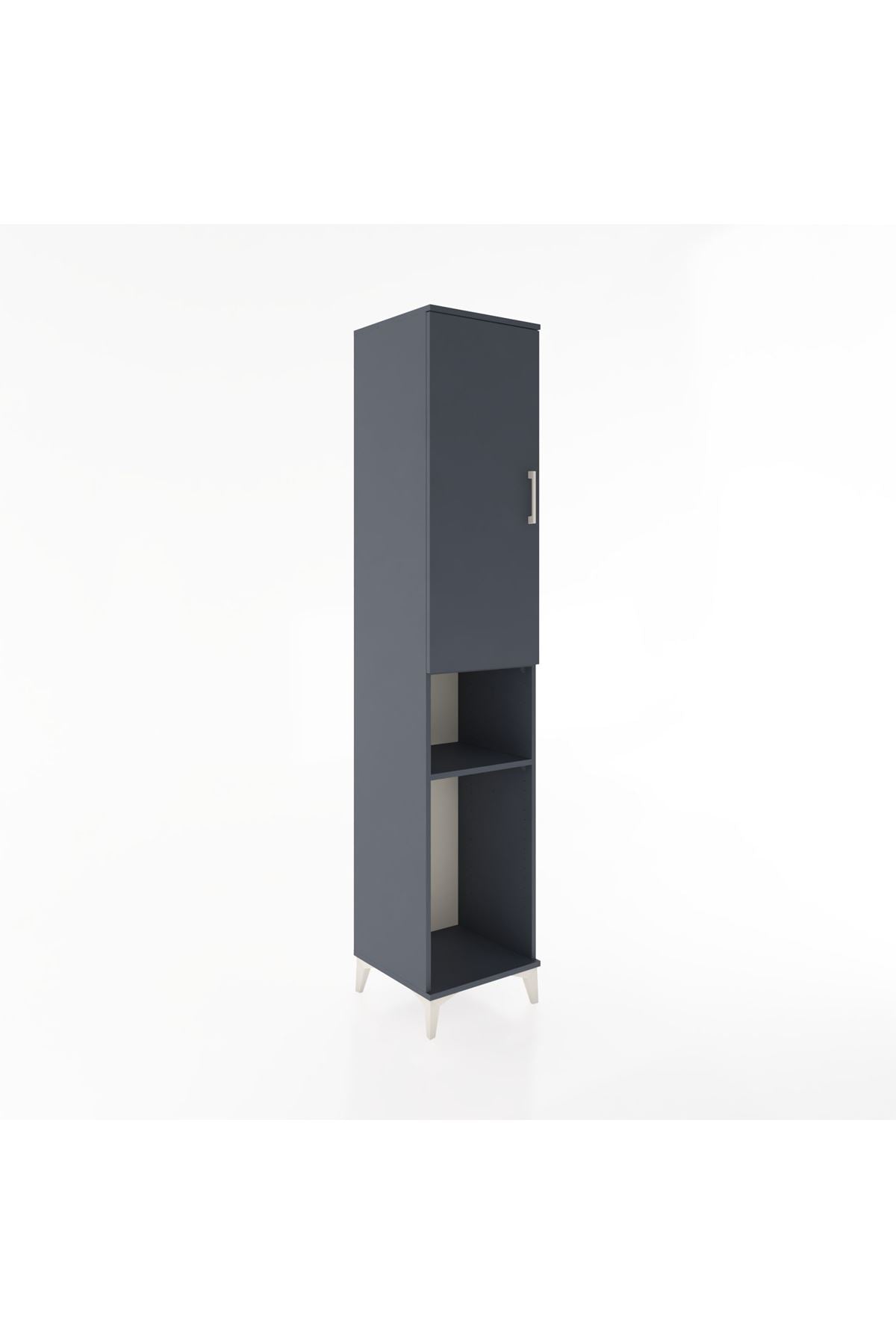 Hyperion Dolap 3 Raflı Tek Kapaklı Tek Askılı 44x44x221 Antrasit-Antrasit
