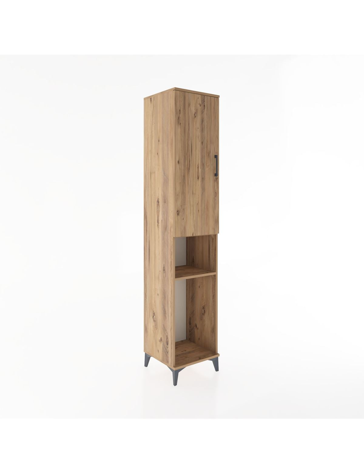 Hyperion Dolap 3 Raflı Tek Kapaklı Tek Askılı 44x44x221 Çam-Çam