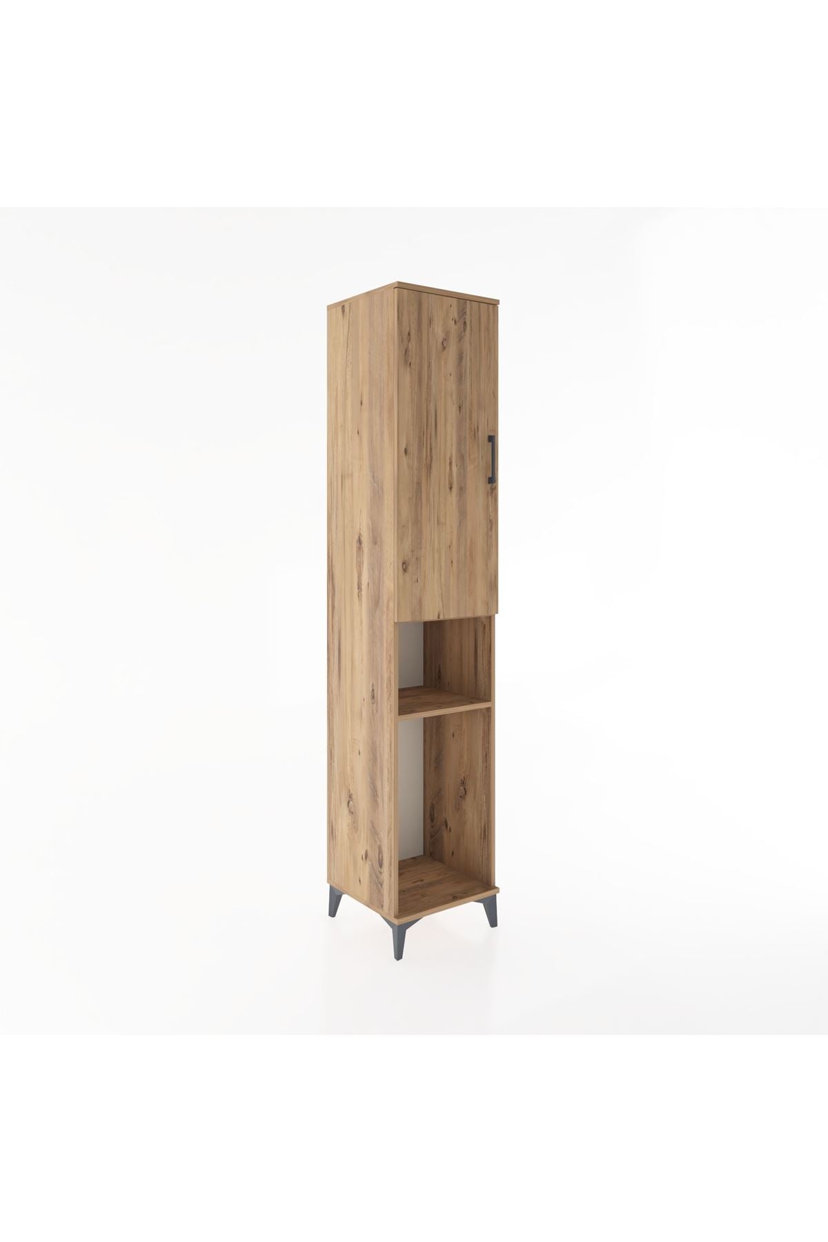 Hyperion Dolap 3 Raflı Tek Kapaklı Tek Askılı 44x44x221 Çam-Çam
