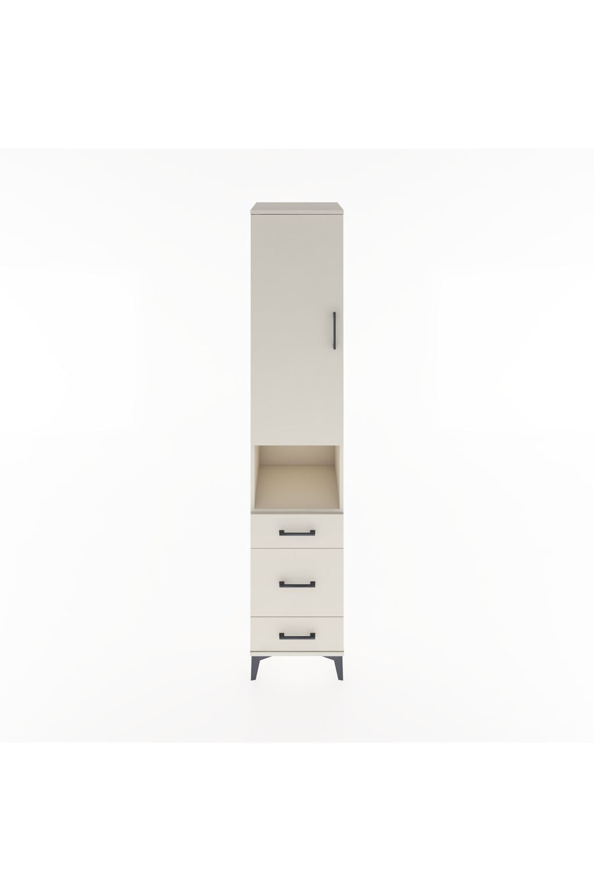 Hyperion Dolap 4 Raflı 3 Çekmeceli Tek Kapaklı 44x44x221 Aytaşı-Aytaşı