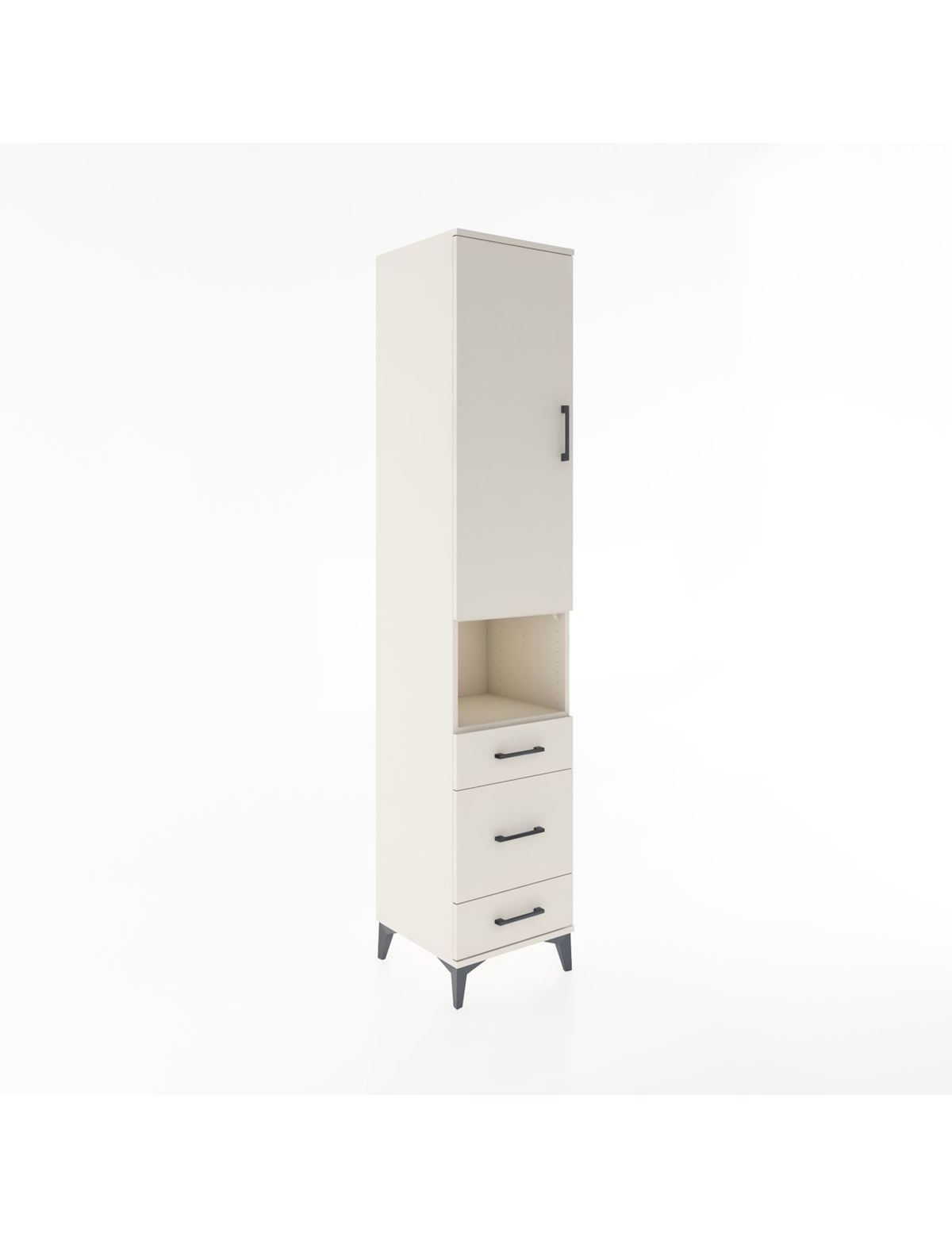 Hyperion Dolap 4 Raflı 3 Çekmeceli Tek Kapaklı 44x44x221 Aytaşı-Aytaşı