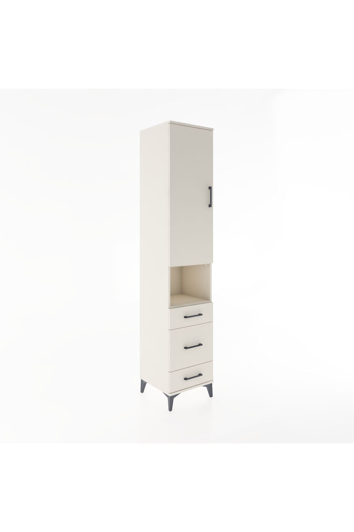 Hyperion Dolap 4 Raflı 3 Çekmeceli Tek Kapaklı 44x44x221 Aytaşı-Aytaşı