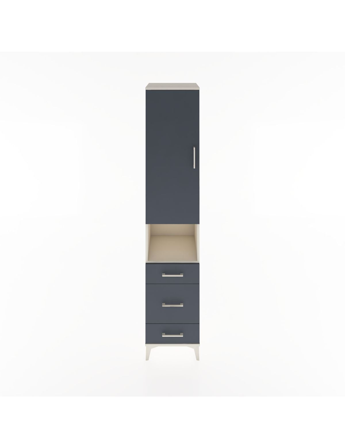 Hyperion Dolap 4 Raflı 3 Çekmeceli Tek Kapaklı 44x44x221 Aytaşı-Antrasit