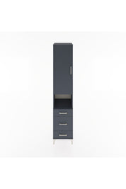 Hyperion Dolap 4 Raflı 3 Çekmeceli Tek Kapaklı 44x44x221 Antrasit-Antrasit