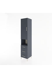 Hyperion Dolap 4 Raflı 3 Çekmeceli Tek Kapaklı 44x44x221 Antrasit-Antrasit