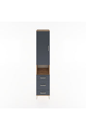 Hyperion Dolap 4 Raflı 3 Çekmeceli Tek Kapaklı 44x44x221 Çam-Antrasit