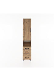 Hyperion Dolap 4 Raflı 3 Çekmeceli Tek Kapaklı 44x44x221 Çam-Çam