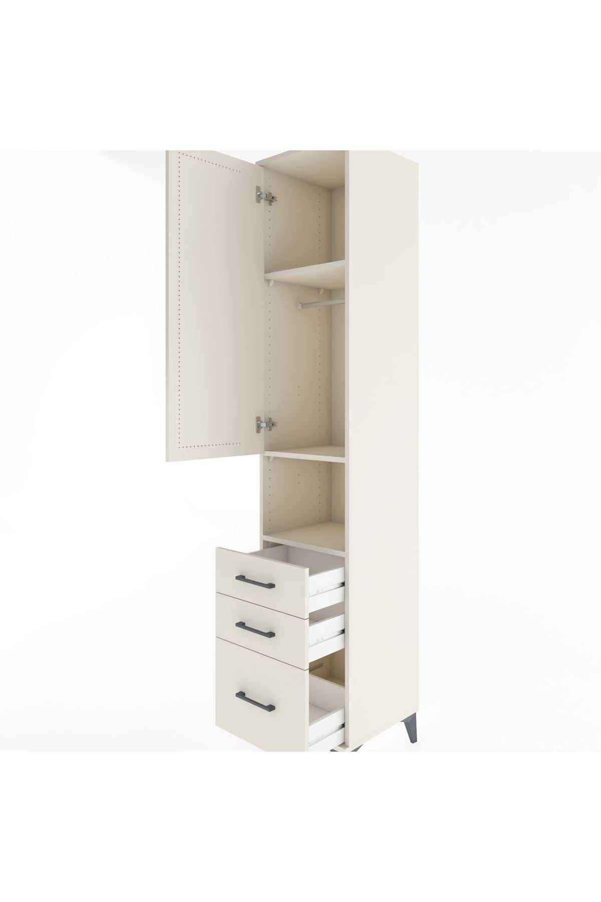 Hyperion Dolap 3 Raflı 3 Çekmeceli Tek Askılı 44x44x221 Aytaşı-Aytaşı