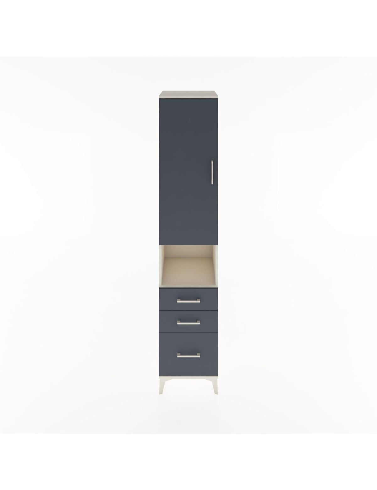 Hyperion Dolap 3 Raflı 3 Çekmeceli Tek Askılı 44x44x221 Aytaşı-Antrasit