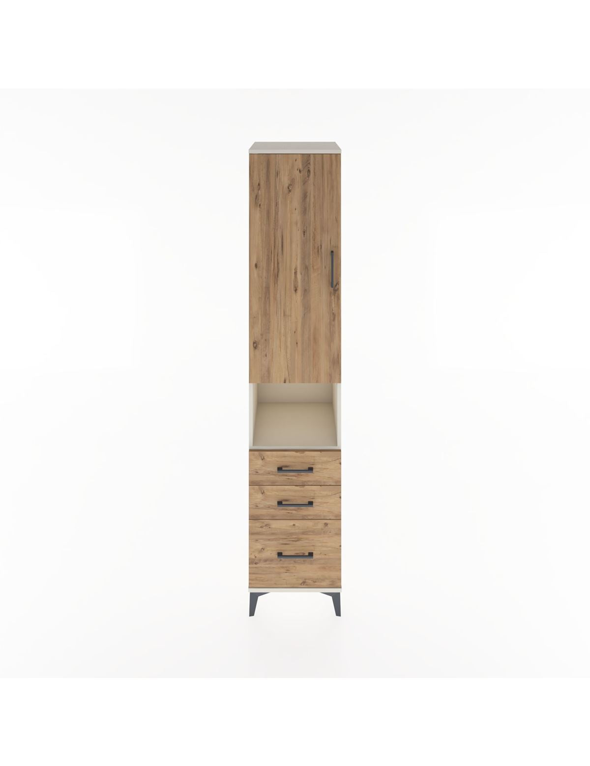 Hyperion Dolap 3 Raflı 3 Çekmeceli Tek Askılı 44x44x221 Aytaşı-Çam