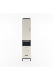 Hyperion Dolap 3 Raflı 3 Çekmeceli Tek Askılı 44x44x221 Antrasit-Aytaşı