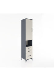 Hyperion Dolap 3 Raflı 3 Çekmeceli Tek Askılı 44x44x221 Antrasit-Aytaşı
