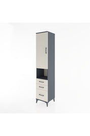 Hyperion Dolap 3 Raflı 3 Çekmeceli Tek Askılı 44x44x221 Antrasit-Aytaşı