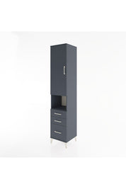 Hyperion Dolap 3 Raflı 3 Çekmeceli Tek Askılı 44x44x221 Antrasit-Antrasit