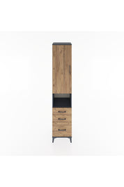 Hyperion Dolap 3 Raflı 3 Çekmeceli Tek Askılı 44x44x221 Antrasit-Çam