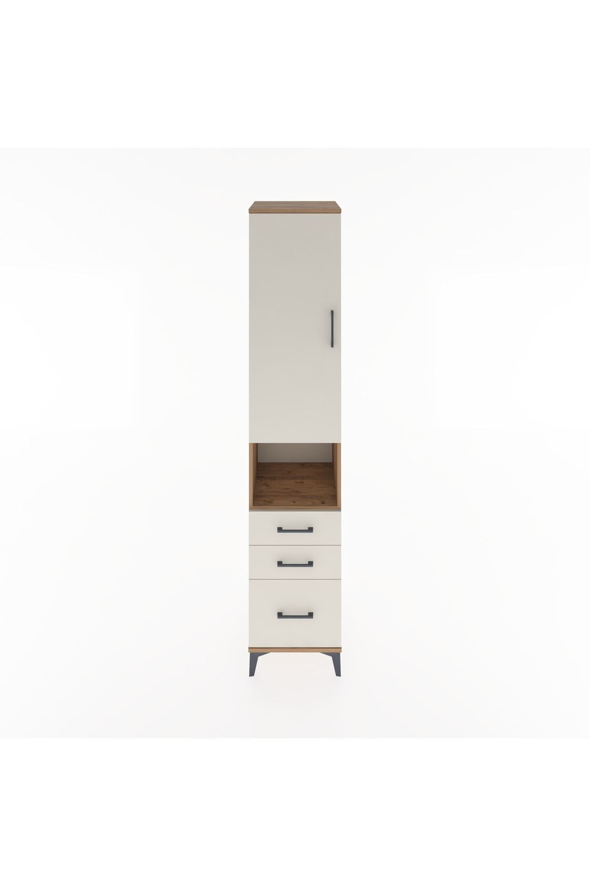 Hyperion Dolap 3 Raflı 3 Çekmeceli Tek Askılı 44x44x221 Çam-Aytaşı