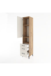 Hyperion Dolap 3 Raflı 3 Çekmeceli Tek Askılı 44x44x221 Çam-Aytaşı