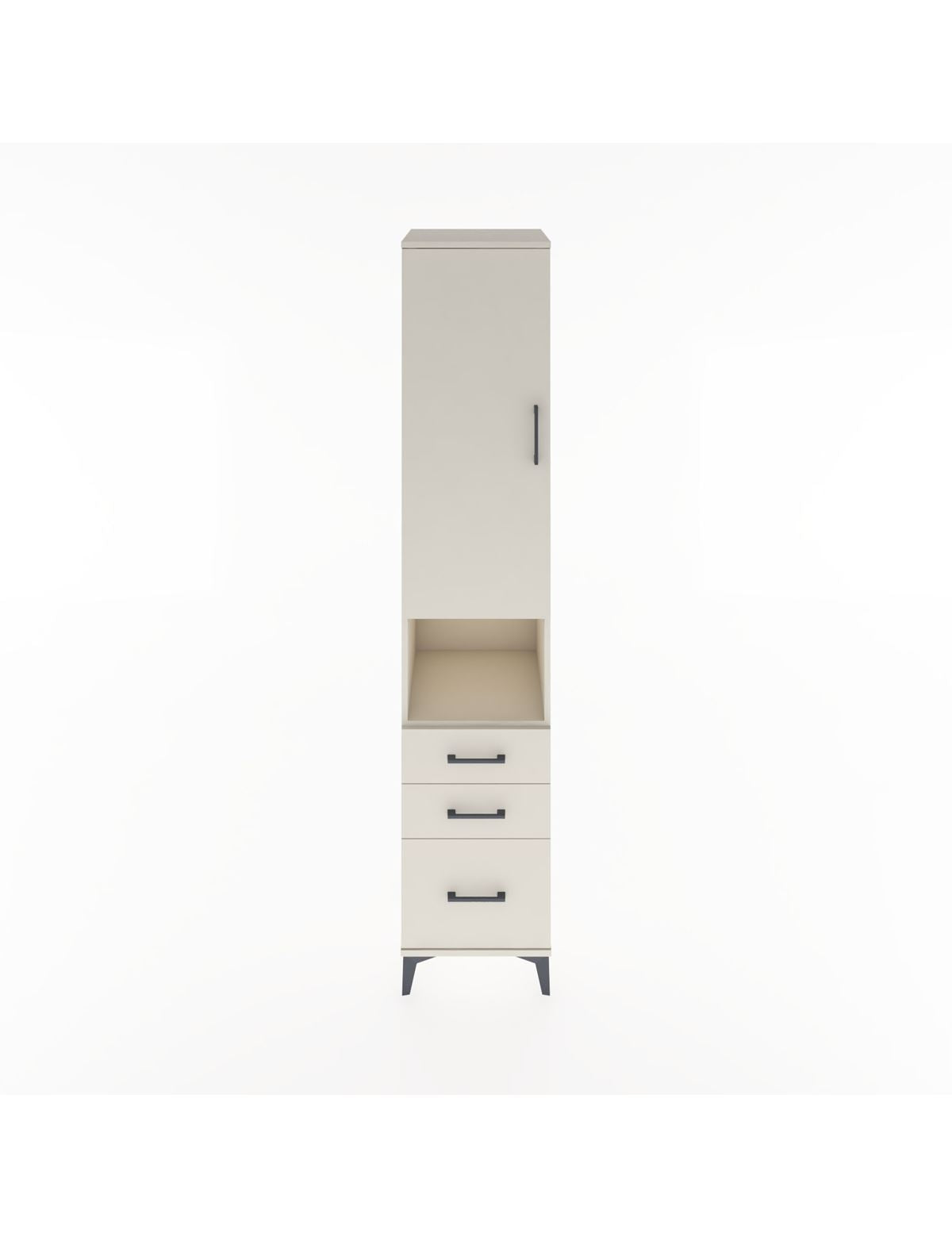 Hyperion Dolap 4 Raflı 3 Çekmeceli Tek Kapaklı 44x44x221 Aytaşı-Aytaşı