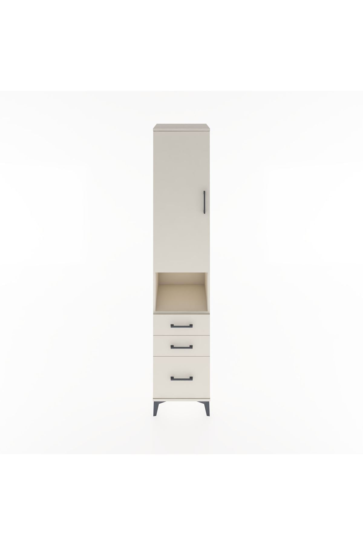 Hyperion Dolap 4 Raflı 3 Çekmeceli Tek Kapaklı 44x44x221 Aytaşı-Aytaşı