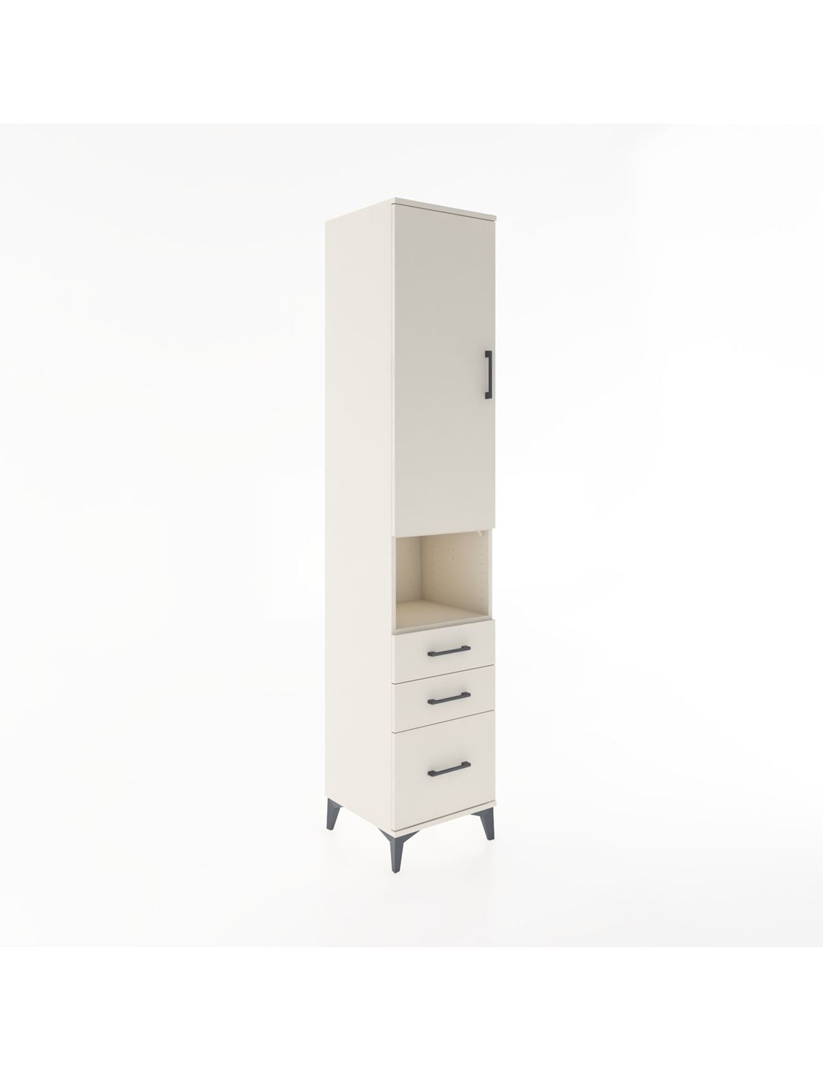 Hyperion Dolap 4 Raflı 3 Çekmeceli Tek Kapaklı 44x44x221 Aytaşı-Aytaşı