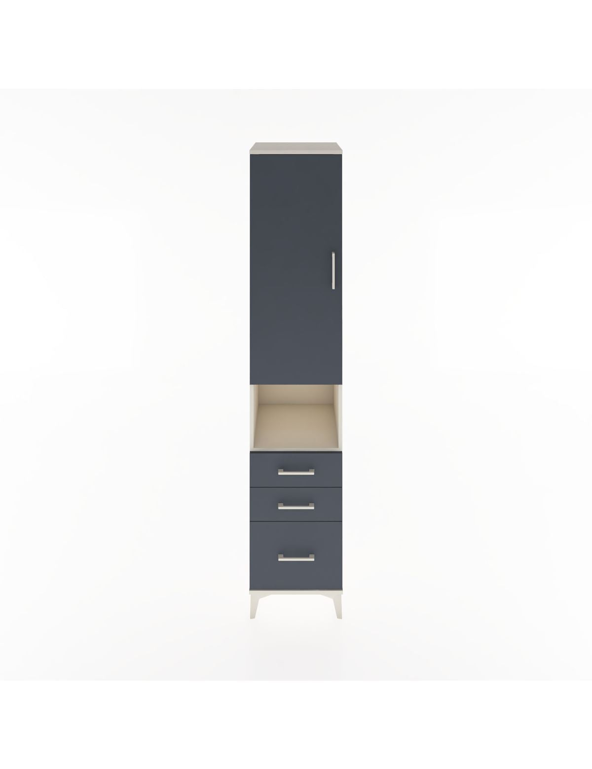 Hyperion Dolap 4 Raflı 3 Çekmeceli Tek Kapaklı 44x44x221 Aytaşı-Antrasit