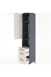 Hyperion Dolap 4 Raflı 3 Çekmeceli Tek Kapaklı 44x44x221 Antrasit-Aytaşı