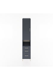 Hyperion Dolap 4 Raflı 3 Çekmeceli Tek Kapaklı 44x44x221 Antrasit-Antrasit