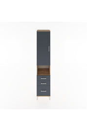 Hyperion Dolap 4 Raflı 3 Çekmeceli Tek Kapaklı 44x44x221 Çam-Antrasit