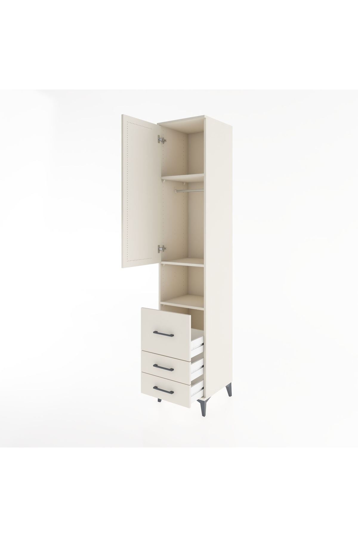 Hyperion Dolap 3 Raflı 3 Çekmeceli Tek Askılı 44x44x221 Aytaşı-Aytaşı