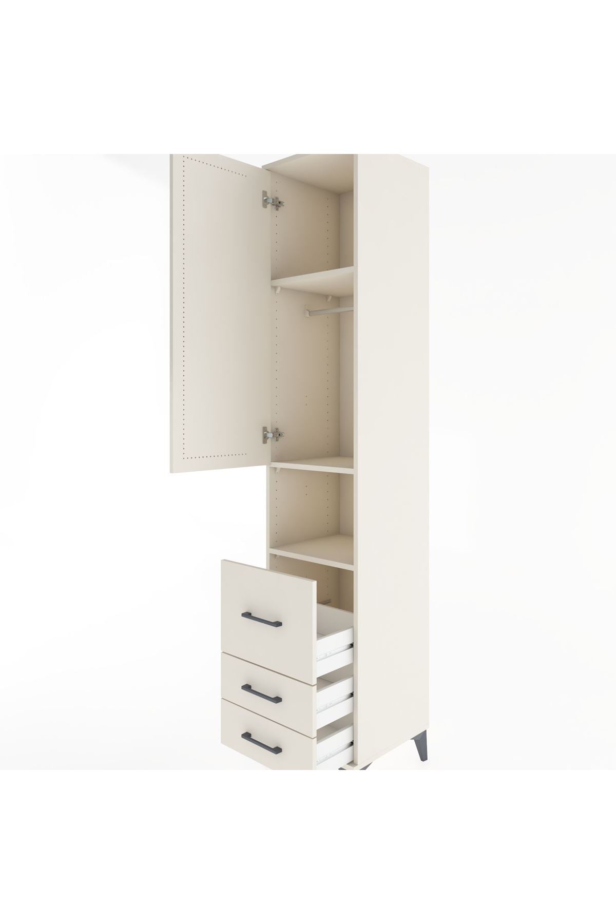 Hyperion Dolap 3 Raflı 3 Çekmeceli Tek Askılı 44x44x221 Aytaşı-Aytaşı