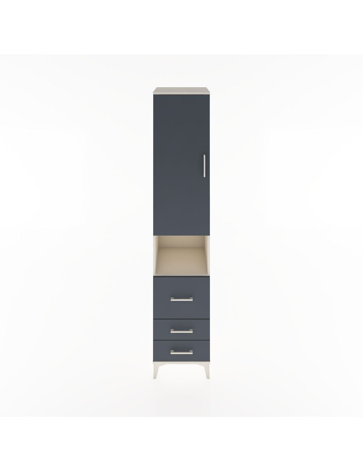 Hyperion Dolap 3 Raflı 3 Çekmeceli Tek Askılı 44x44x221 Aytaşı-Antrasit