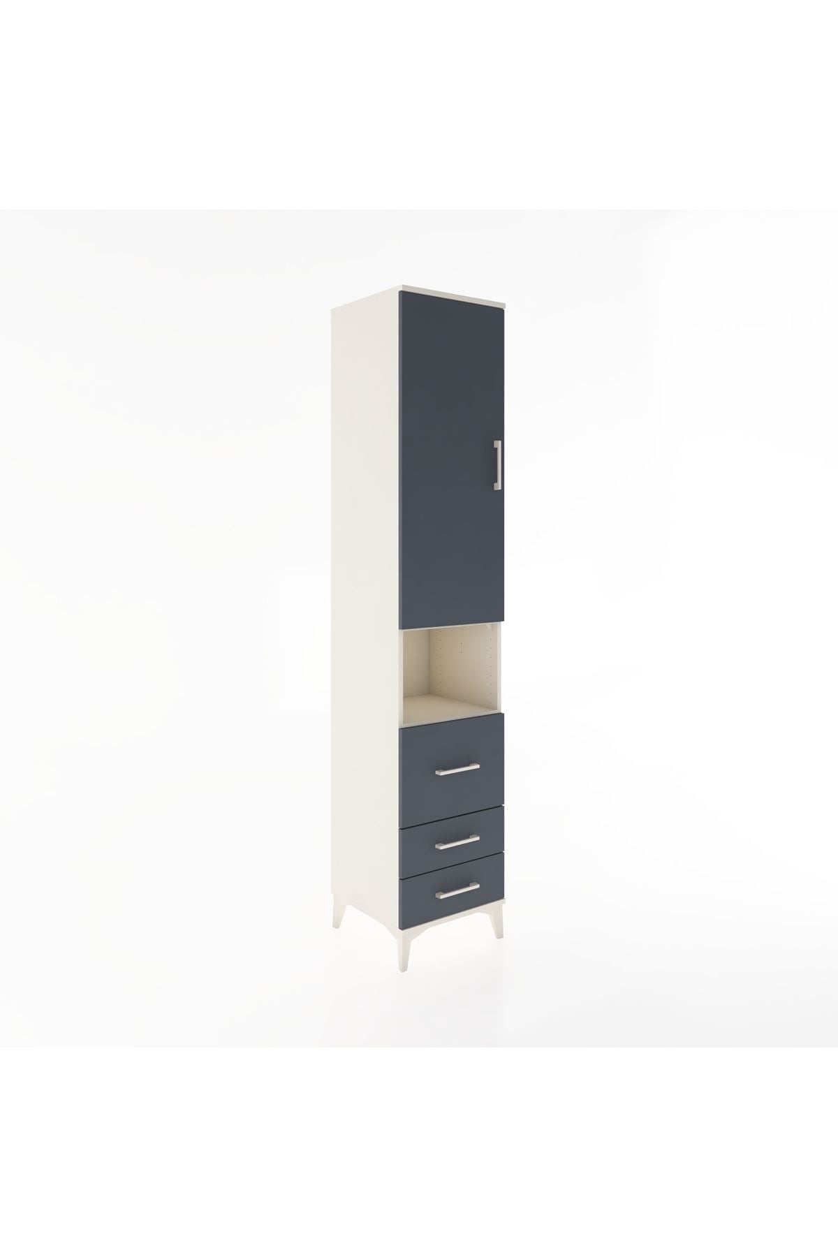 Hyperion Dolap 3 Raflı 3 Çekmeceli Tek Askılı 44x44x221 Aytaşı-Antrasit