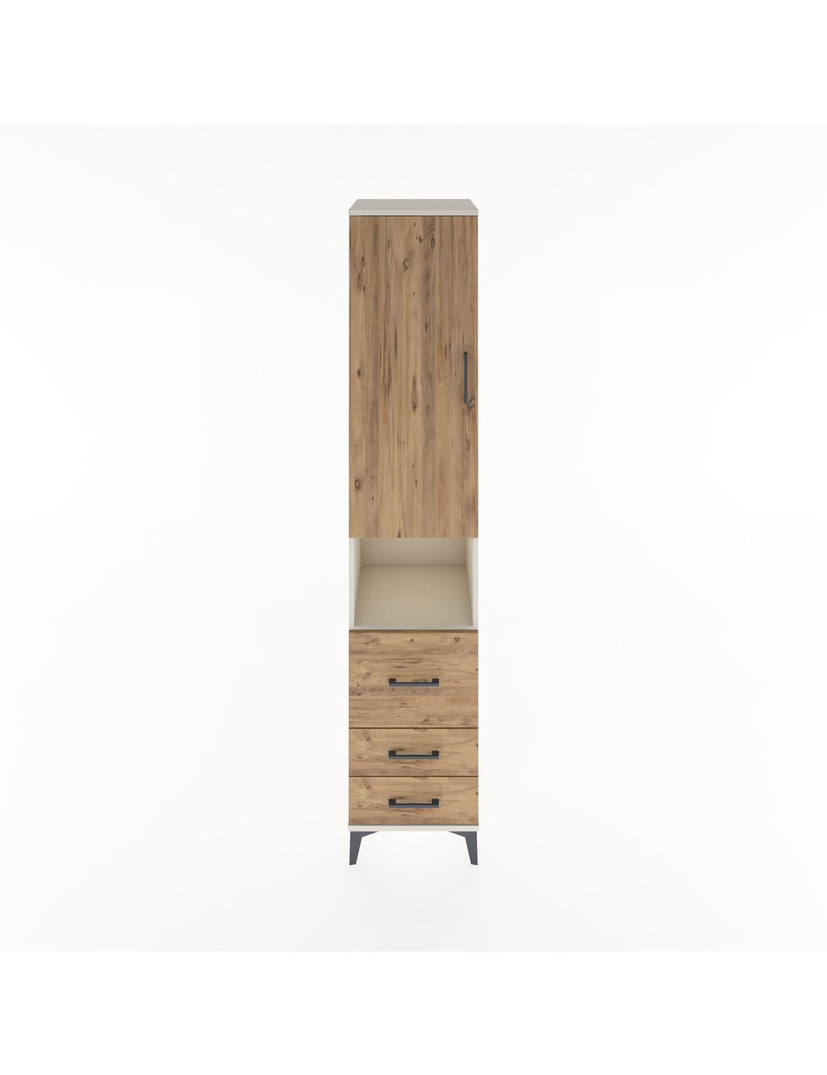 Hyperion Dolap 3 Raflı 3 Çekmeceli Tek Askılı 44x44x221 Aytaşı-Çam