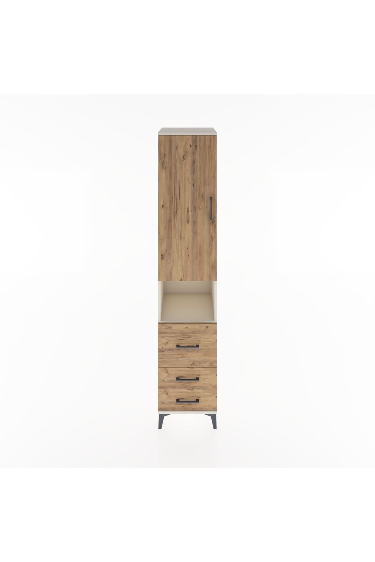 Hyperion Dolap 3 Raflı 3 Çekmeceli Tek Askılı 44x44x221 Aytaşı-Çam