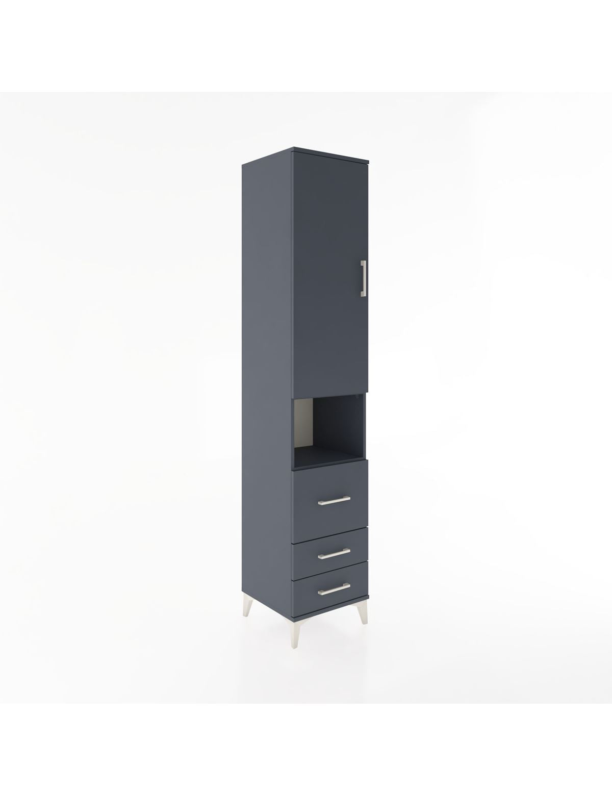 Hyperion Dolap 3 Raflı 3 Çekmeceli Tek Askılı 44x44x221 Antrasit-Antrasit