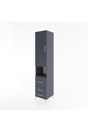 Hyperion Dolap 3 Raflı 3 Çekmeceli Tek Askılı 44x44x221 Antrasit-Antrasit