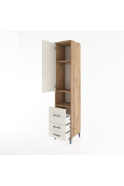 Hyperion Dolap 3 Raflı 3 Çekmeceli Tek Askılı 44x44x221 Çam-Aytaşı