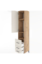 Hyperion Dolap 3 Raflı 3 Çekmeceli Tek Askılı 44x44x221 Çam-Aytaşı
