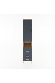 Hyperion Dolap 3 Raflı 3 Çekmeceli Tek Askılı 44x44x221 Çam-Antrasit