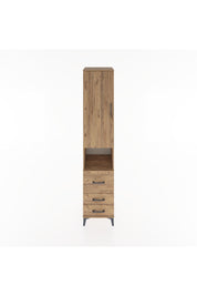 Hyperion Dolap 3 Raflı 3 Çekmeceli Tek Askılı 44x44x221 Çam-Çam