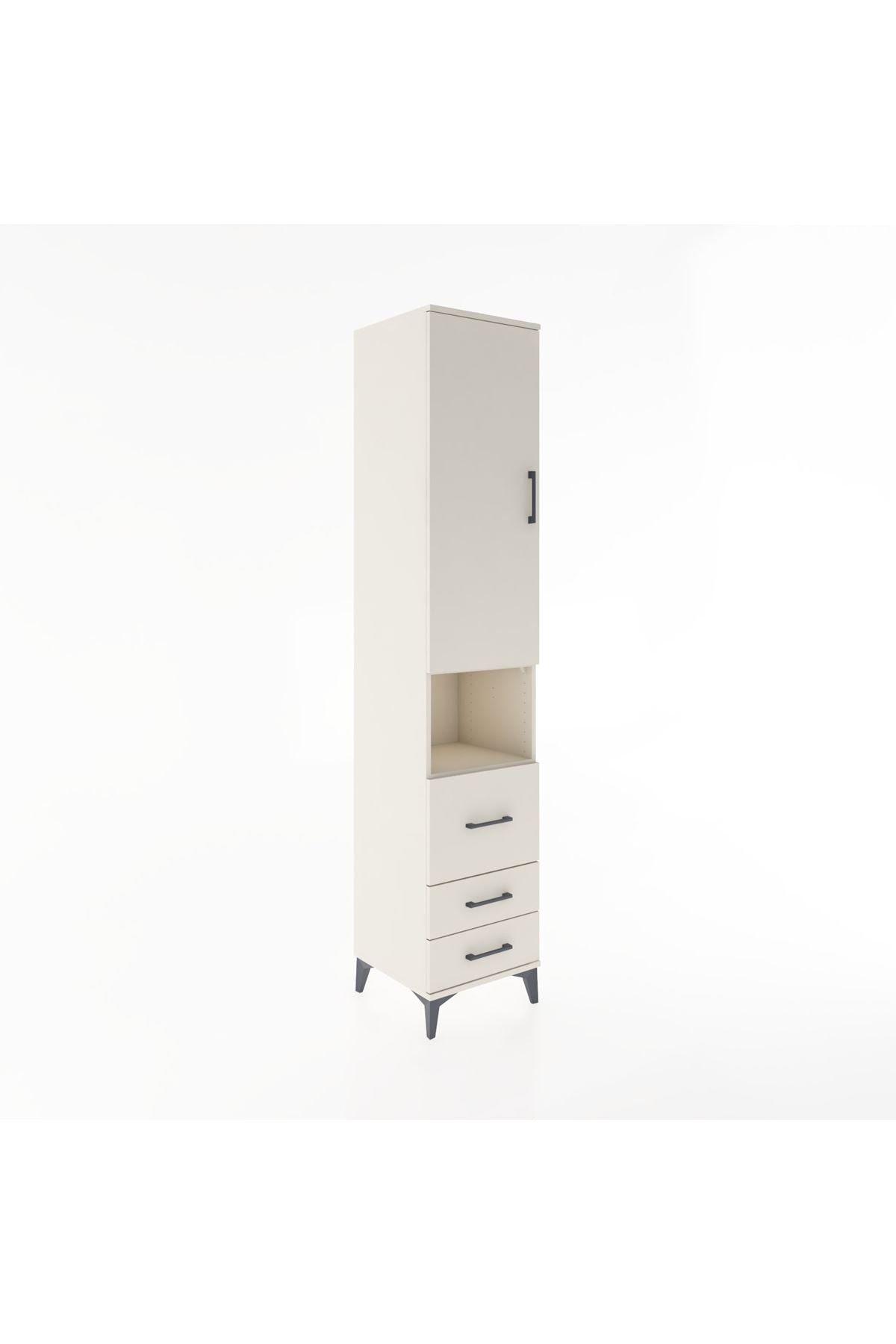 Hyperion Dolap 4 Raflı 3 Çekmeceli Tek Kapaklı 44x44x221 Aytaşı-Aytaşı