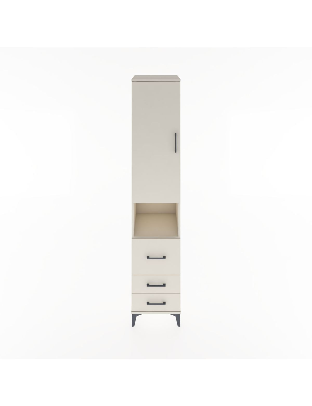 Hyperion Dolap 4 Raflı 3 Çekmeceli Tek Kapaklı 44x44x221 Aytaşı-Aytaşı