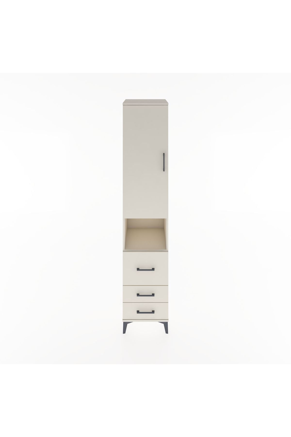 Hyperion Dolap 4 Raflı 3 Çekmeceli Tek Kapaklı 44x44x221 Aytaşı-Aytaşı