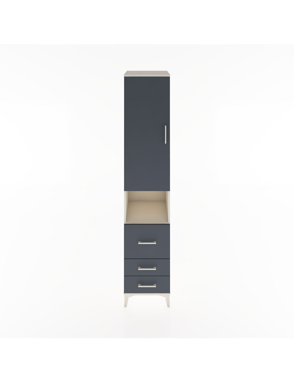 Hyperion Dolap 4 Raflı 3 Çekmeceli Tek Kapaklı 44x44x221 Aytaşı-Antrasit