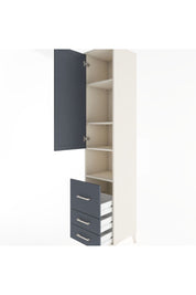 Hyperion Dolap 4 Raflı 3 Çekmeceli Tek Kapaklı 44x44x221 Aytaşı-Antrasit