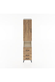 Hyperion Dolap 4 Raflı 3 Çekmeceli Tek Kapaklı 44x44x221 Aytaşı-Çam