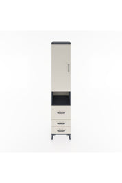 Hyperion Dolap 4 Raflı 3 Çekmeceli Tek Kapaklı 44x44x221 Antrasit-Aytaşı